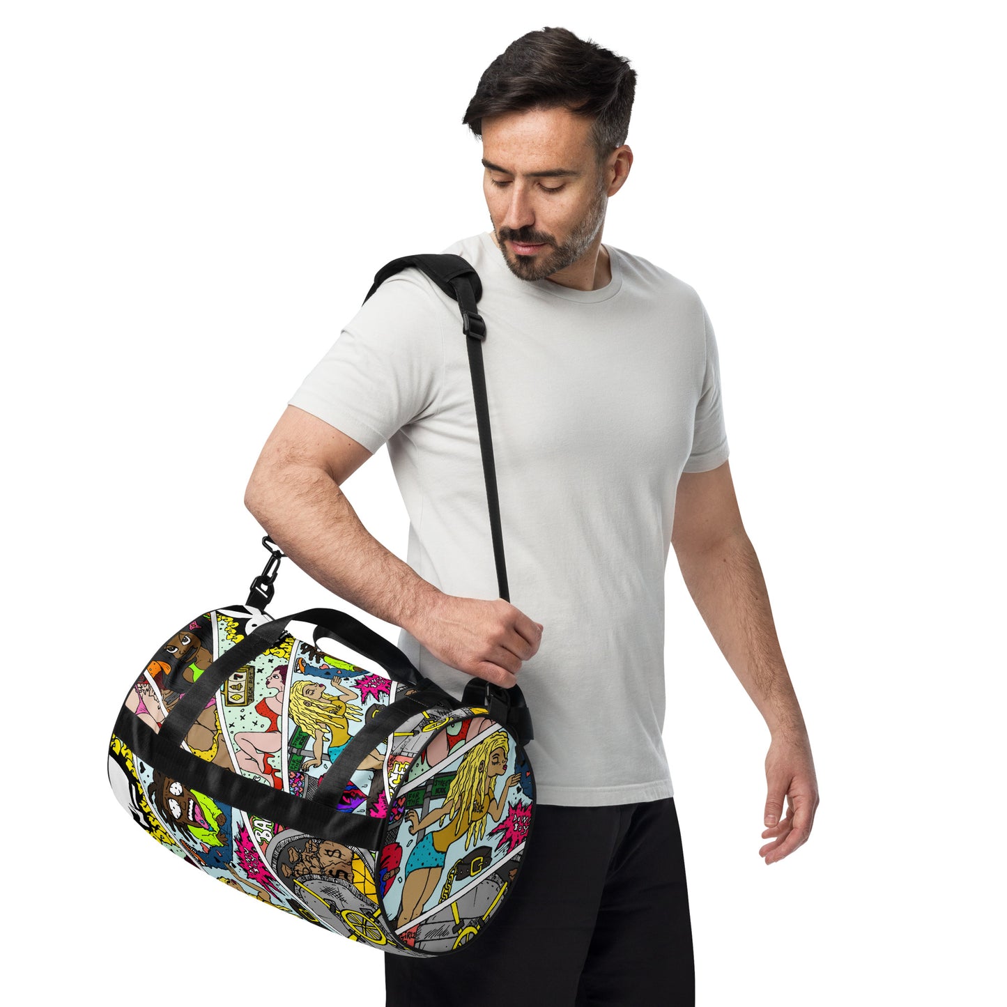 All-over print gym bag BGE & NoDayzOffJustWork collab merch